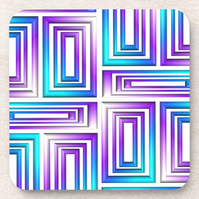 geometrisches Rechteck Untersetzer Set (Vorderseite)