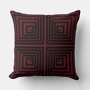 Geometrisches Red & Black Nested Box Star Muster Kissen