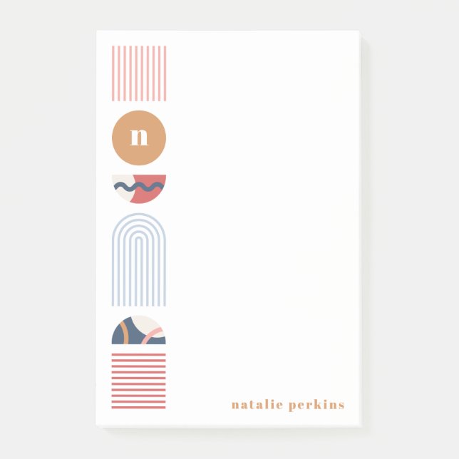 Geometrisches Regenbogenmonogramm - Nachhinweise - Post-it Klebezettel (Vorderseite)