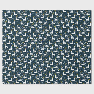 Geometrisches Rentier- und Sternenwinterdesign Geschenkpapier