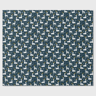 Geometrisches Rentier- und Sternenwinterdesign Geschenkpapier