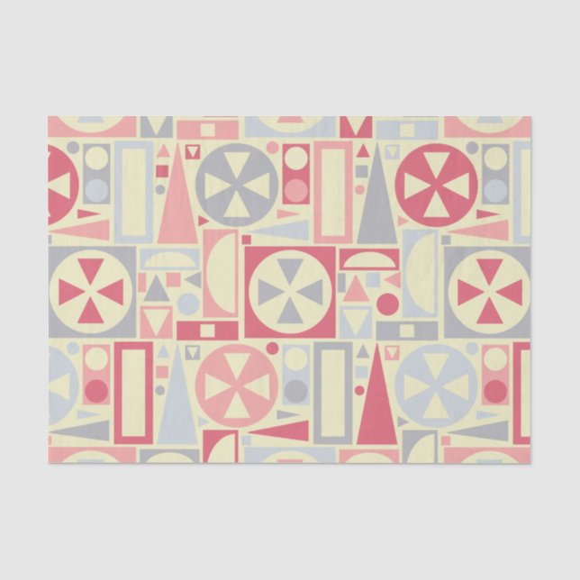 Geometrisches Retro 1950s Mittelalter Modernes Ros Seidenpapier (Vorderseite)