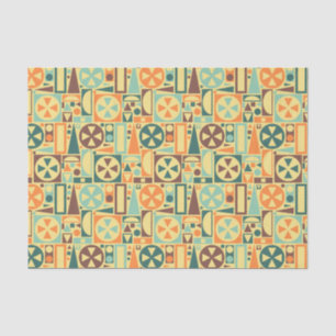 Geometrisches Retro 1950s Mitteljahrhundert Modern Seidenpapier