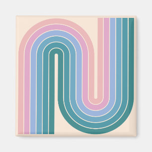 Geometrisches Retro-Design für Vintage Stile Magnet