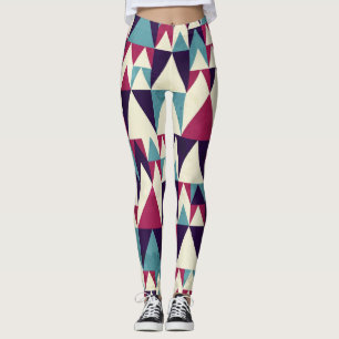 Geometrisches Retro-Dreieck Nahtloses Muster Leggings