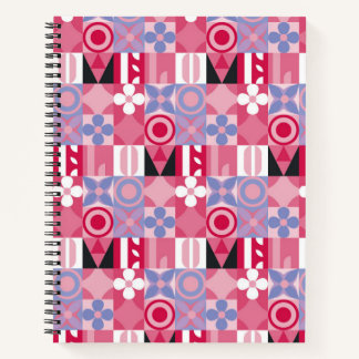 geometrisches Retro-Druckmuster Notizbuch