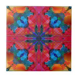 Geometrisches Retro Hippie Fantasy Tile Fliese