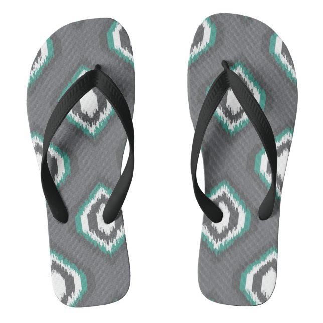 Geometrisches Retro ikat Stammes- Muster Flip Flops (Fußbett)
