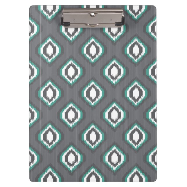 Geometrisches Retro ikat Stammes- Muster Klemmbrett (Vorderseite)