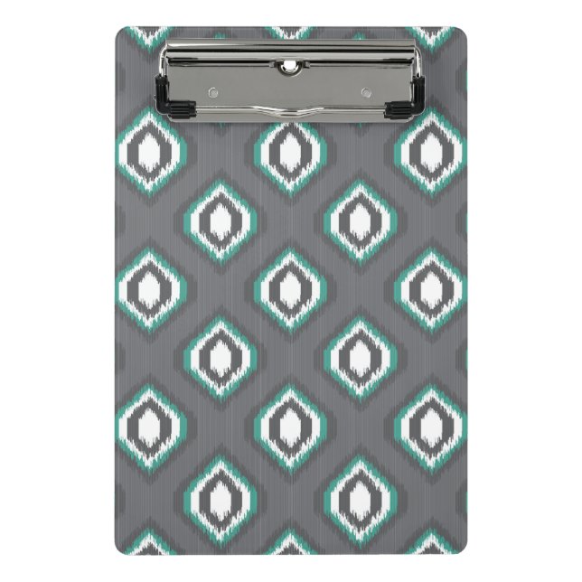 Geometrisches Retro ikat Stammes- Muster Mini Klemmbrett (Vorderseite)
