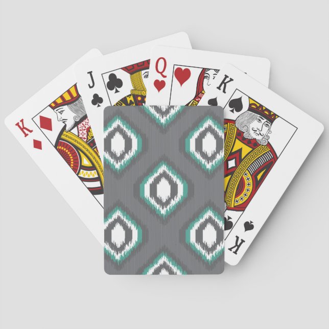 Geometrisches Retro ikat Stammes- Muster Spielkarten (Rückseite)