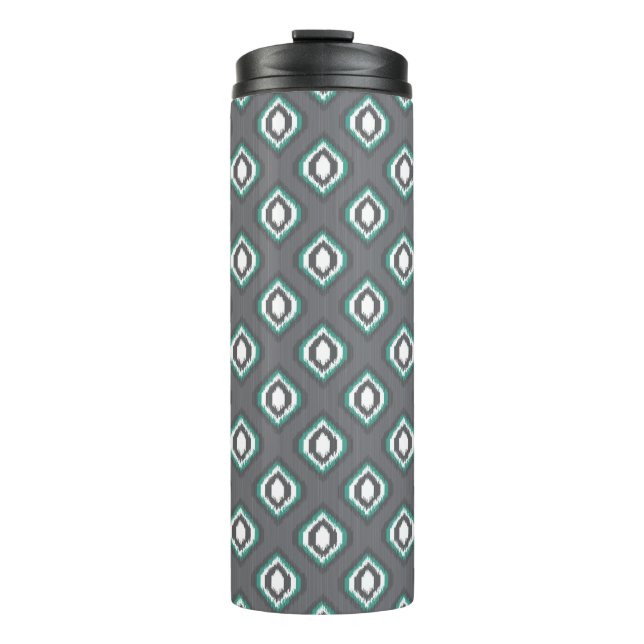 Geometrisches Retro ikat Stammes- Muster Thermosbecher (Vorderseite)