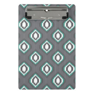 Geometrisches Retro-Ikat-Stammesmuster Mini Klemmbrett