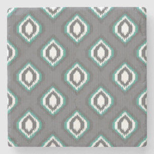 Geometrisches Retro-Ikat-Stammesmuster Steinuntersetzer