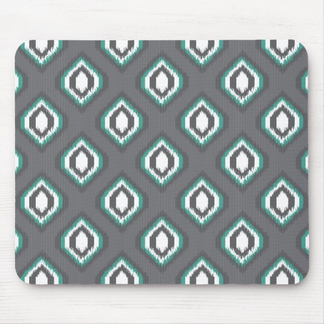 Geometrisches Retro-Kat-Stammmuster Mousepad (Vorne)