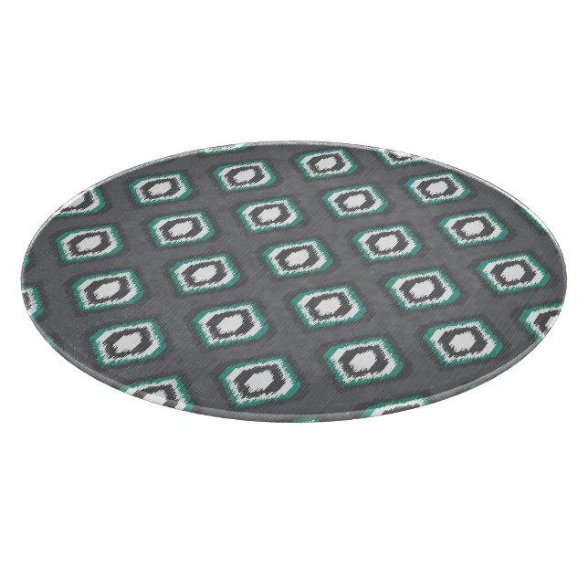 Geometrisches Retro-Kat-Stammmuster Schneidebrett (Ecke)