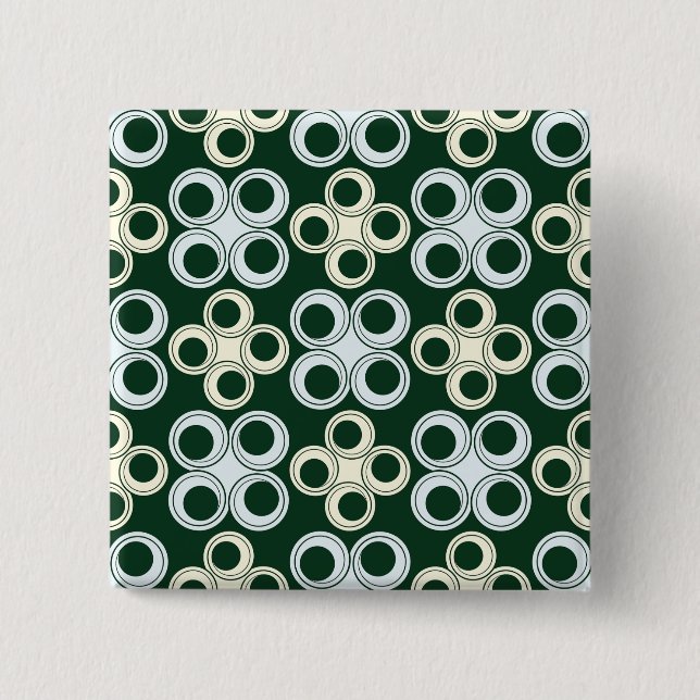 Geometrisches Retro-Kreismuster Button (Vorderseite)