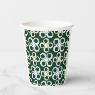 Geometrisches Retro-Kreismuster Pappbecher