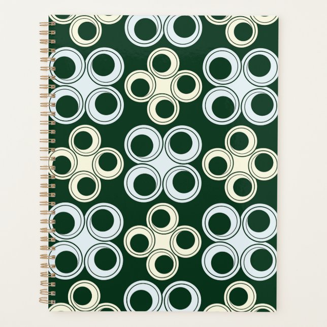 Geometrisches Retro-Kreismuster Planer (Vorderseite)