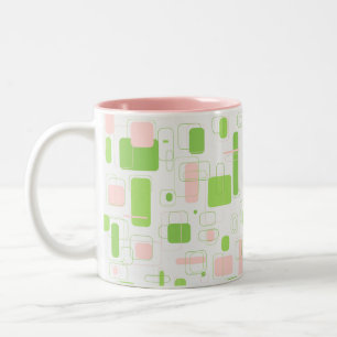 Geometrisches Retro-Midcentury-Modern Zweifarbige Tasse
