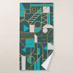 Geometrisches Retro: Minimalistisches Artwork Post Badehandtuch