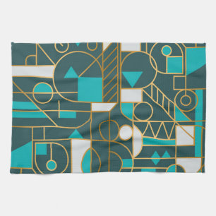 Geometrisches Retro: Minimalistisches Artwork Post Geschirrtuch