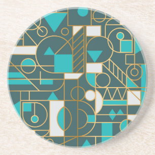 Geometrisches Retro: Minimalistisches Artwork Post Getränkeuntersetzer