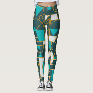 Geometrisches Retro: Minimalistisches Artwork Post Leggings