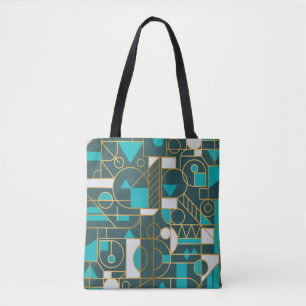 Geometrisches Retro: Minimalistisches Artwork Post Tasche