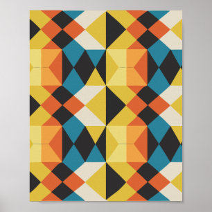 Geometrisches Retro-Mosaikmuster Poster
