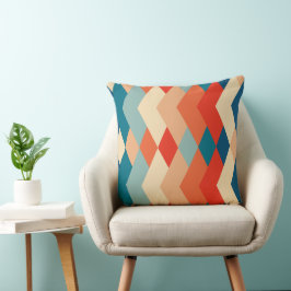 Geometrisches Retro-Multicolor-Dreieck-Muster Kissen
