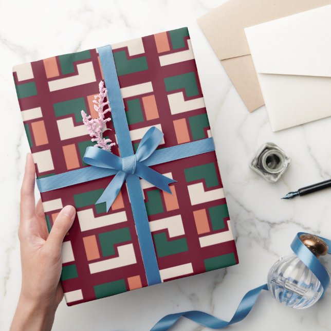 Geometrisches Retro-Muster Geschenkpapier (Schenken)