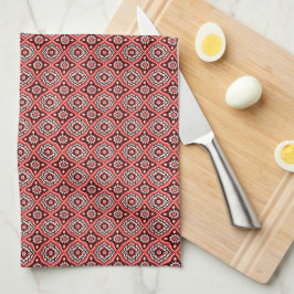 Geometrisches Retro-Muster Geschirrtuch