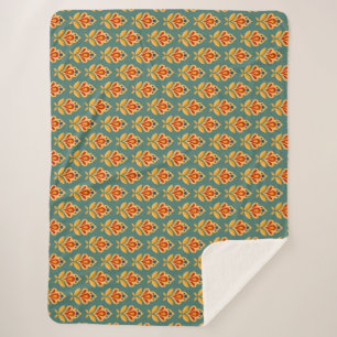 Geometrisches Retro-Print Gemustert Sherpadecke