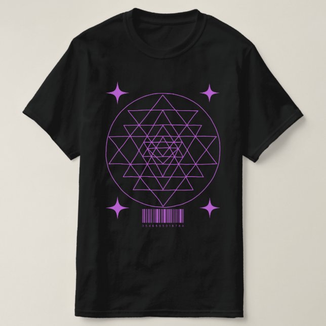 Geometrisches Retro-Sakraldesign T-Shirt (Design vorne)