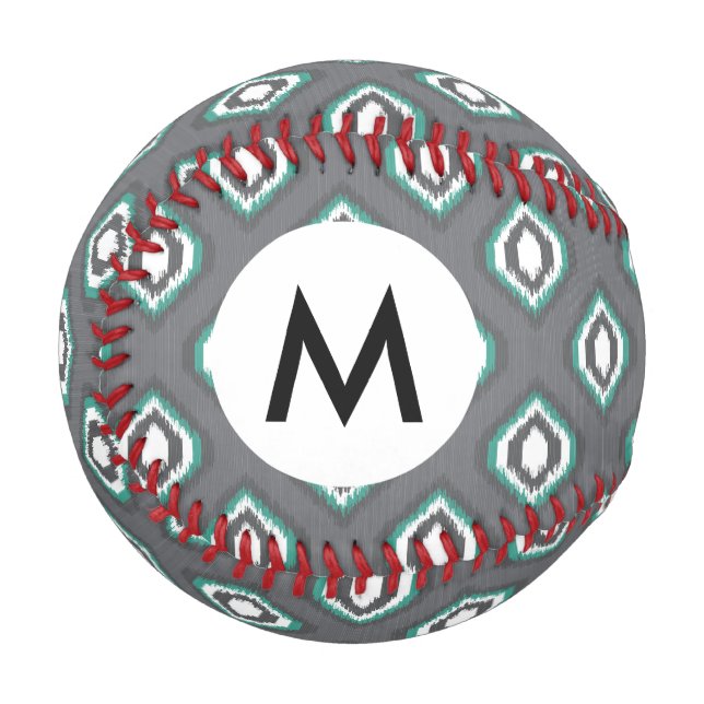 Geometrisches Retroikat-Stammmuster Baseball (Vorderseite Links)