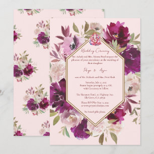 Geometrisches Rosa Bläschen Hindu Ganesh Wedding Einladung