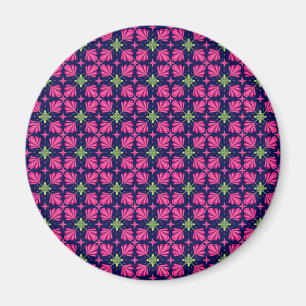 Geometrisches rosa Blumenblatt abstraktes Muster Magnet