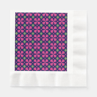 Geometrisches rosa Blumenblüten abstraktes Muster Serviette