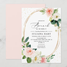 Geometrisches Rosa Blumenbrunch & Bläschendusche