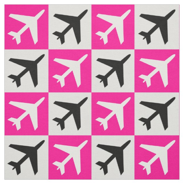 Geometrisches rosa Flugzeug Stoff (Muster)