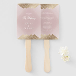 Geometrisches rosa Goldgatsby Hochzeit Fächer