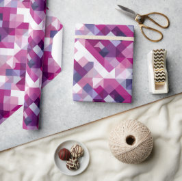 Geometrisches Rosa Lila Gitter Abstractes Muster Geschenkpapier
