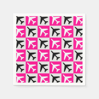 Geometrisches rosa Luftfahrzeug Serviette