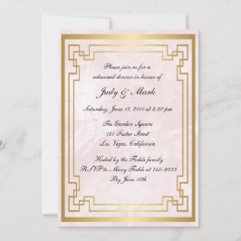 Geometrisches Rosa Marmorfest Hochzeitessen Probe Einladung