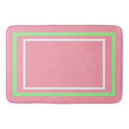 Geometrisches rosa Minzgrün Badematte
