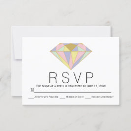 Geometrisches rosa, Minzjuwel Hochzeit RSVP Karte