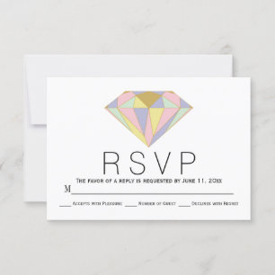 Geometrisches rosa, Minzjuwel Hochzeit RSVP Karte