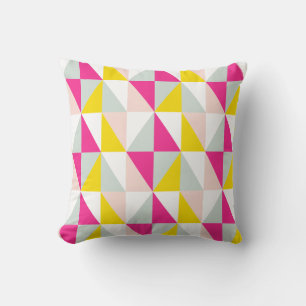 Geometrisches rosa und gelbes Muster Kissen