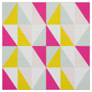 Geometrisches rosa und gelbes Muster Stoff